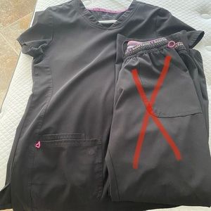 Heart Soul Black Scrub TOP ONLY